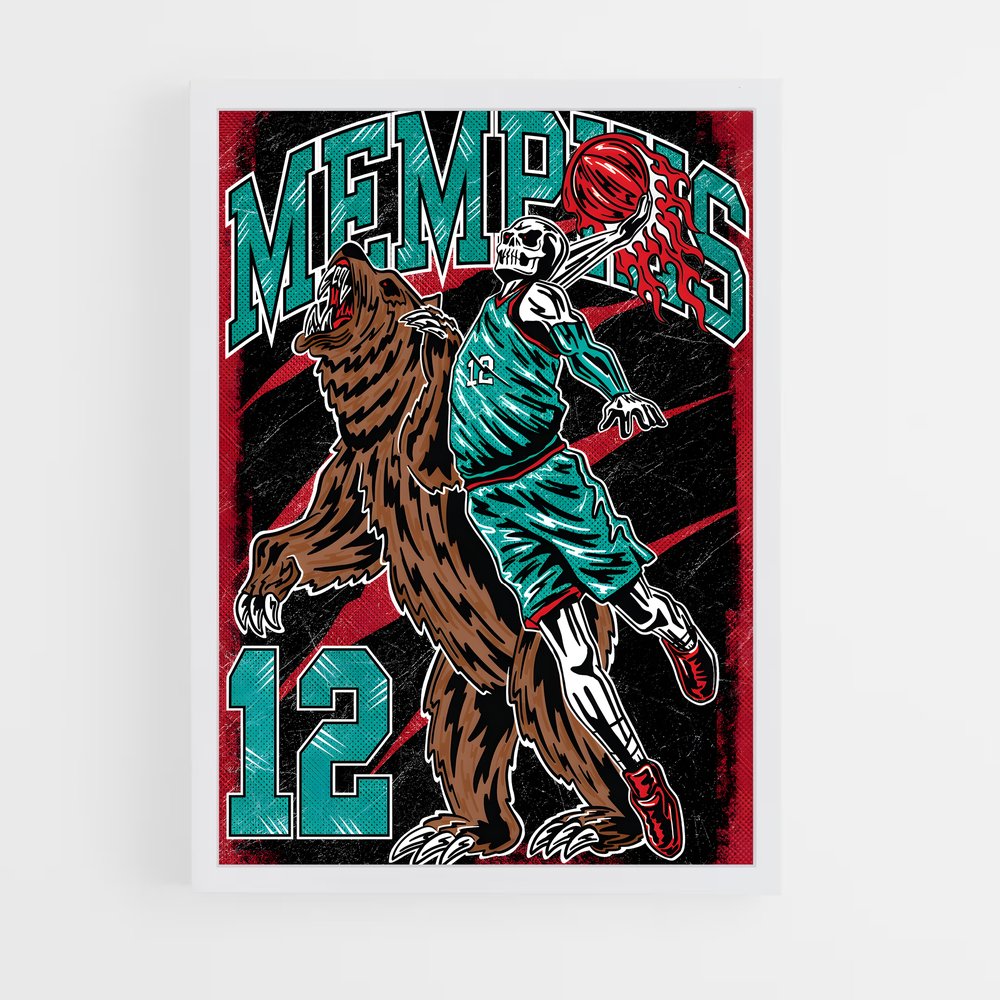Poster Memphis Madness – affiche Basketball (vue 3)